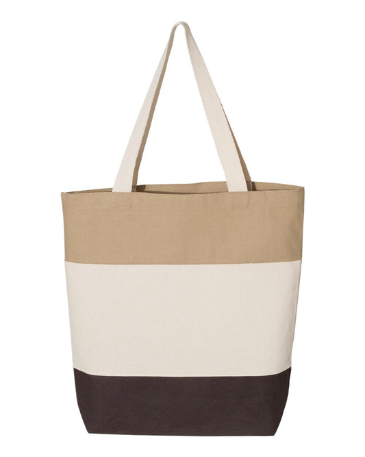 Q-Tees Q125900 tote, Chocolate/Natural/Khaki