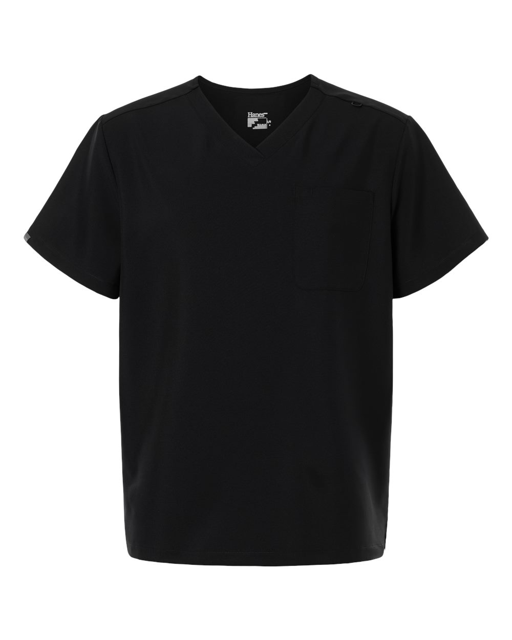 Hanes HMB000 scrub top, Black, front