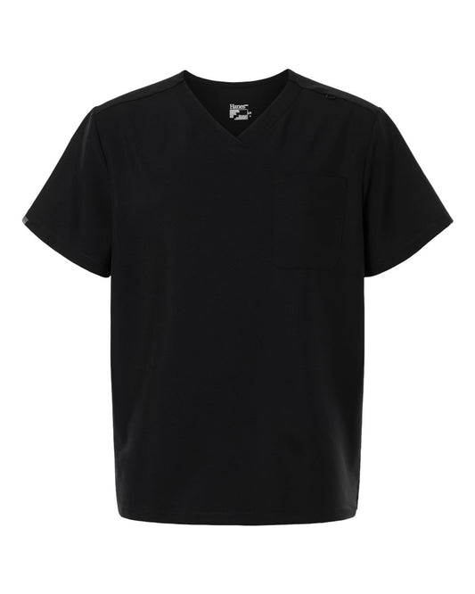 Hanes HMB000 scrub top, Black, front