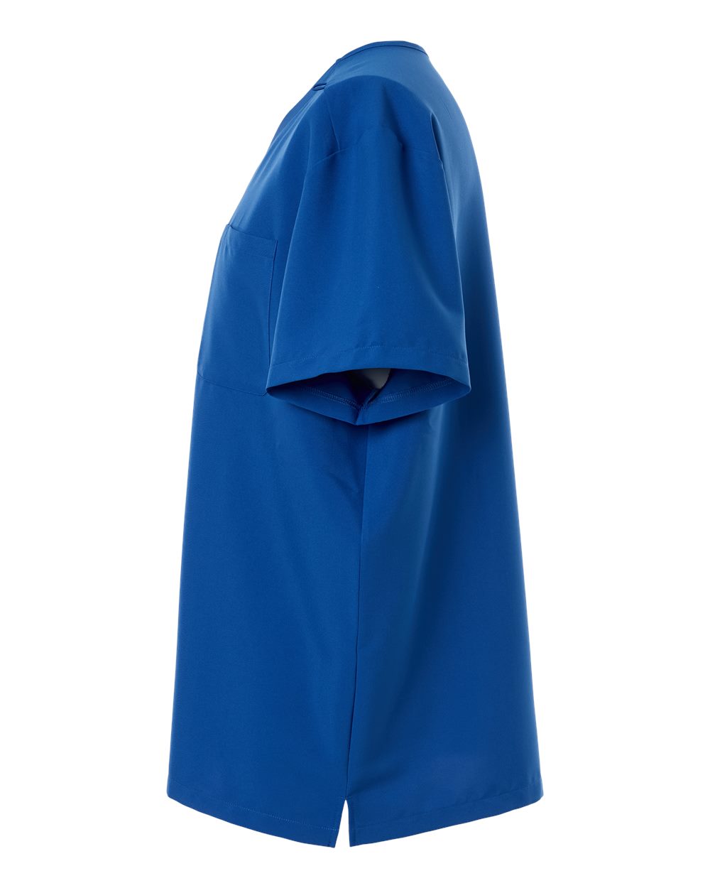 Hanes HMB000 scrub top, Royal Blue, side