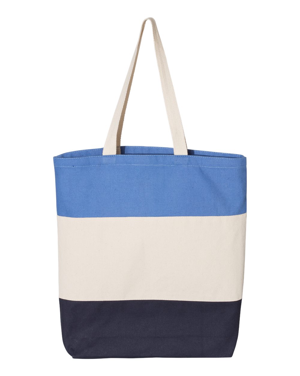 Q-Tees Q125900 tote, Navy/Natural/Carolina Blue