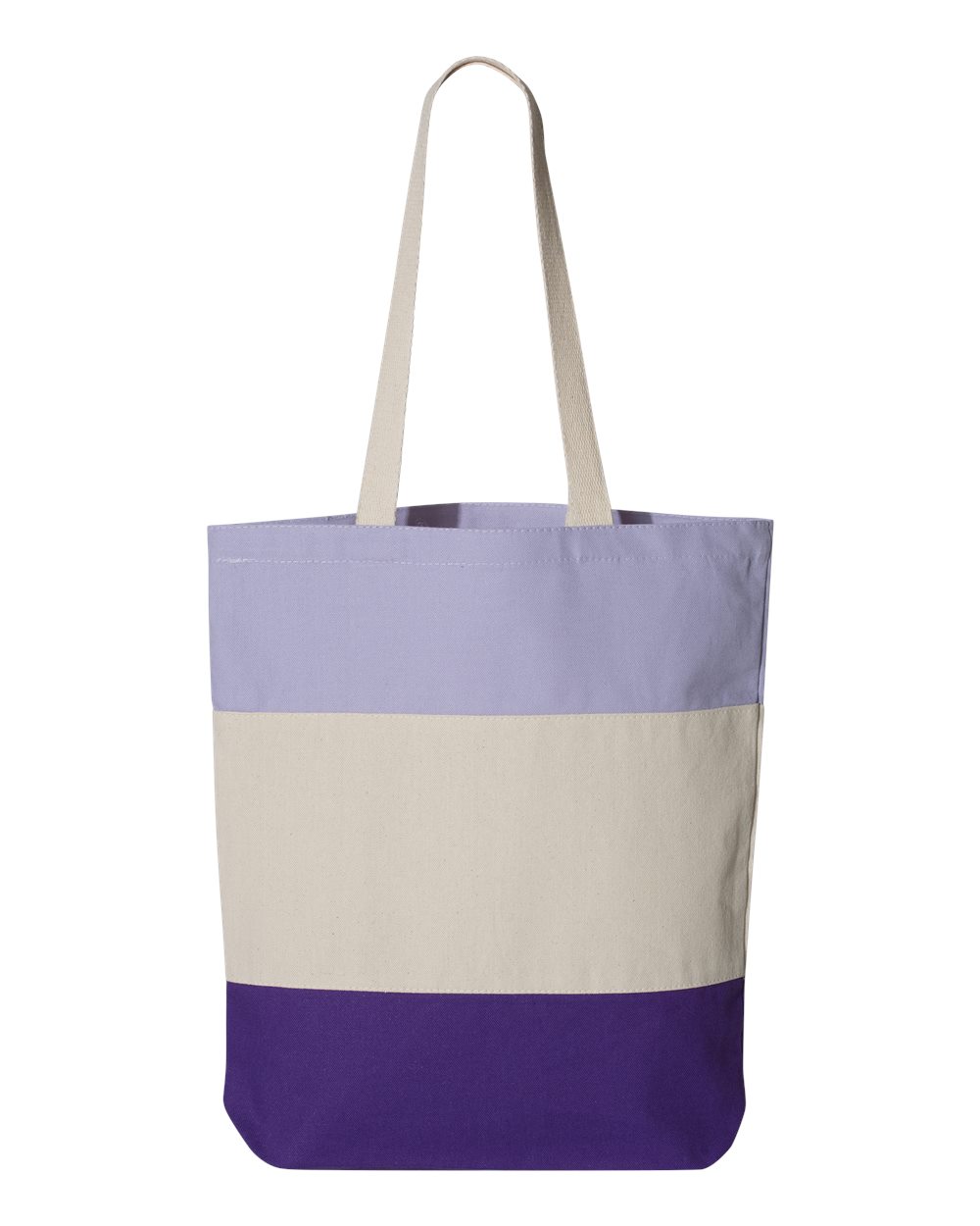 Q-Tees Q125900 tote, Purple/Natural/Lavender